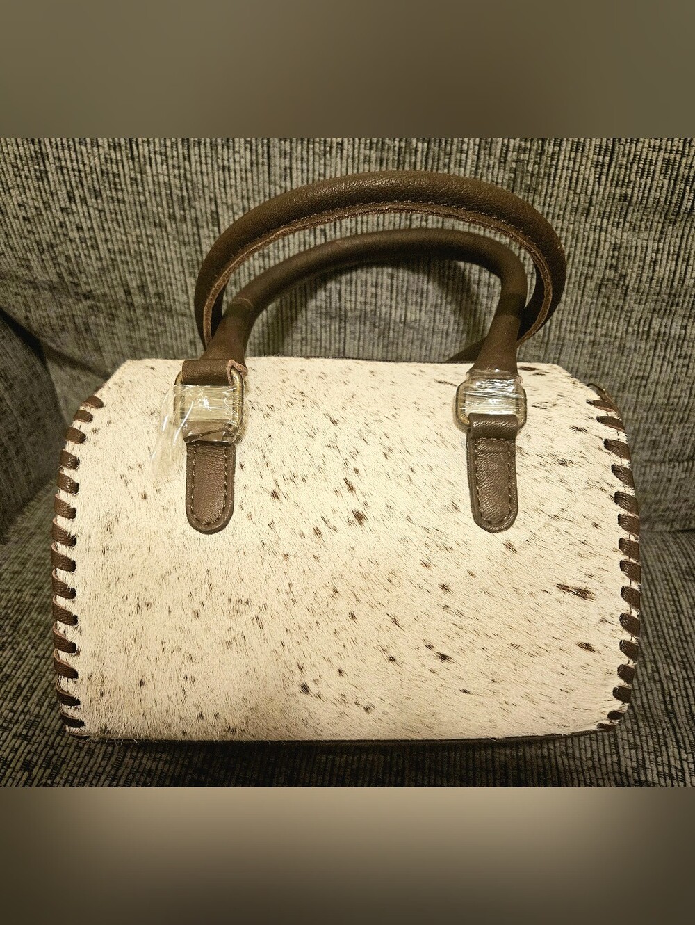 Brown Haircalf Leather Top-Handle Bag  | Small Speedy
